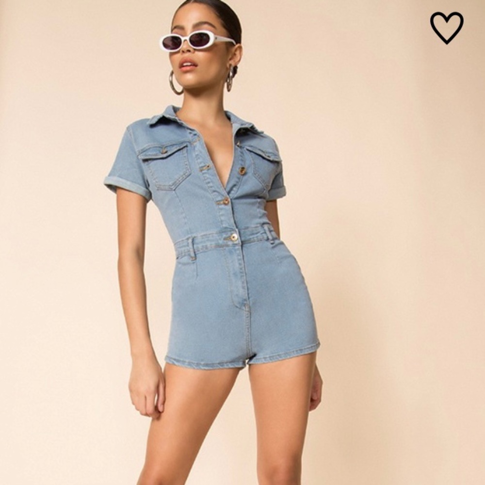 Superdown denim romper